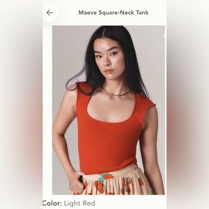 ANTHROPOLOGIE Red Orange Tank